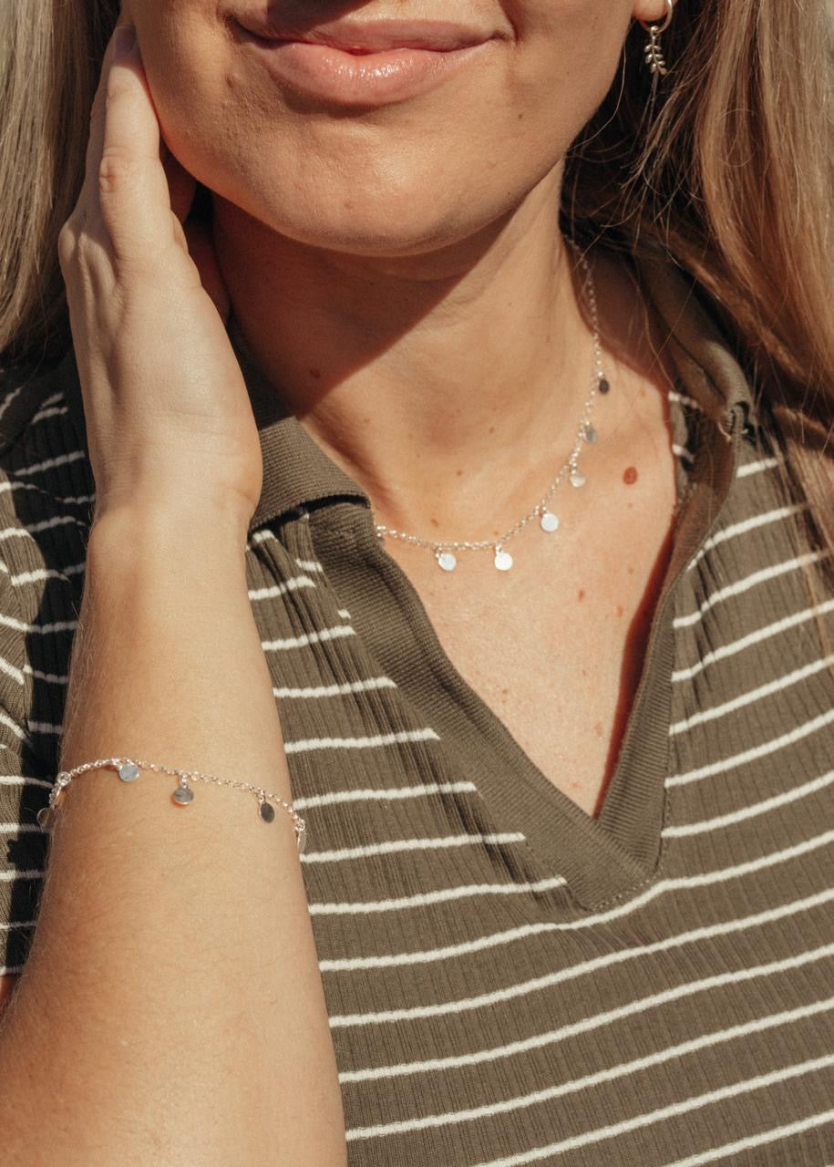 Multi Flat Circle Choker Pendant