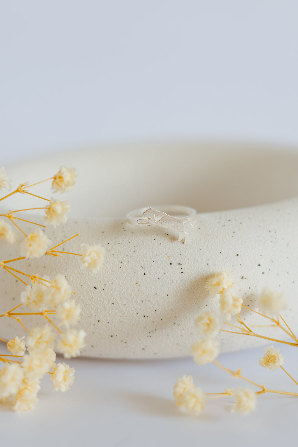 Cutout Africa Map featuring Heart Ring