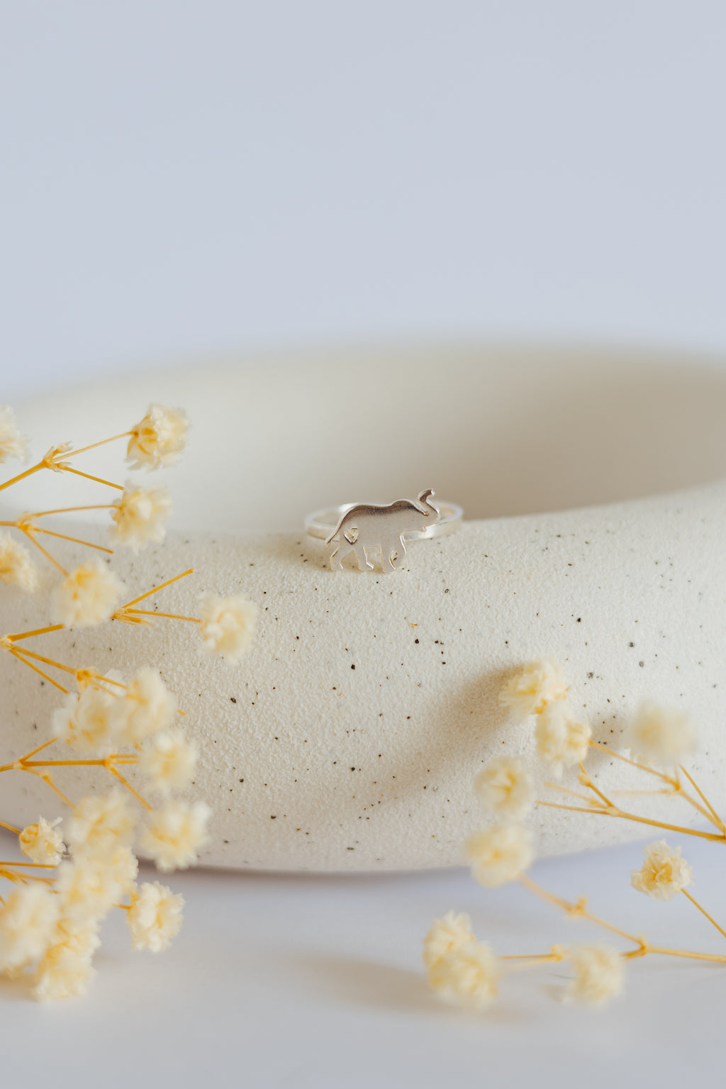 Elephant with Heart Cutout Ring