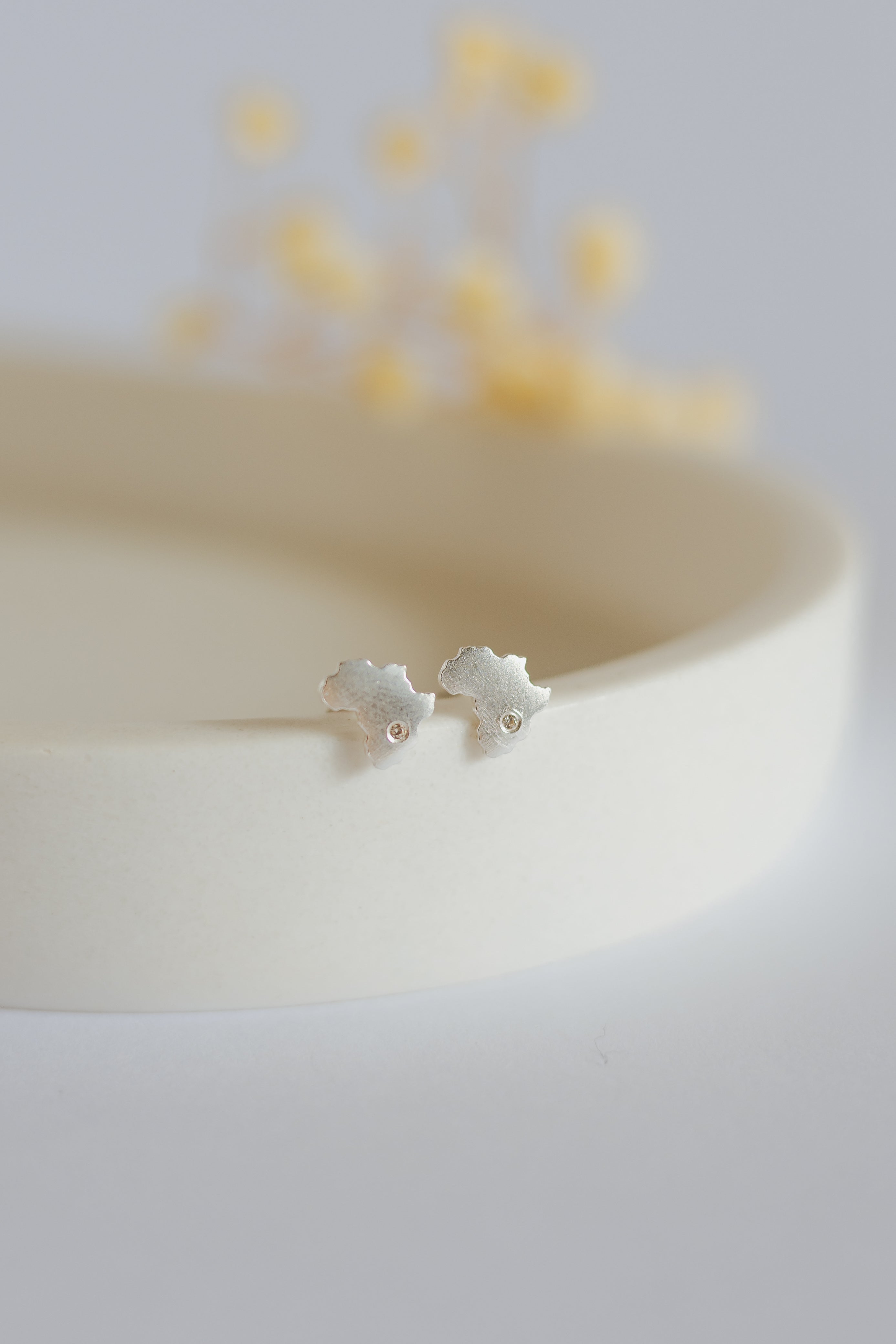 Africa Map, Decorated with CZ Simulated Diamond Studs