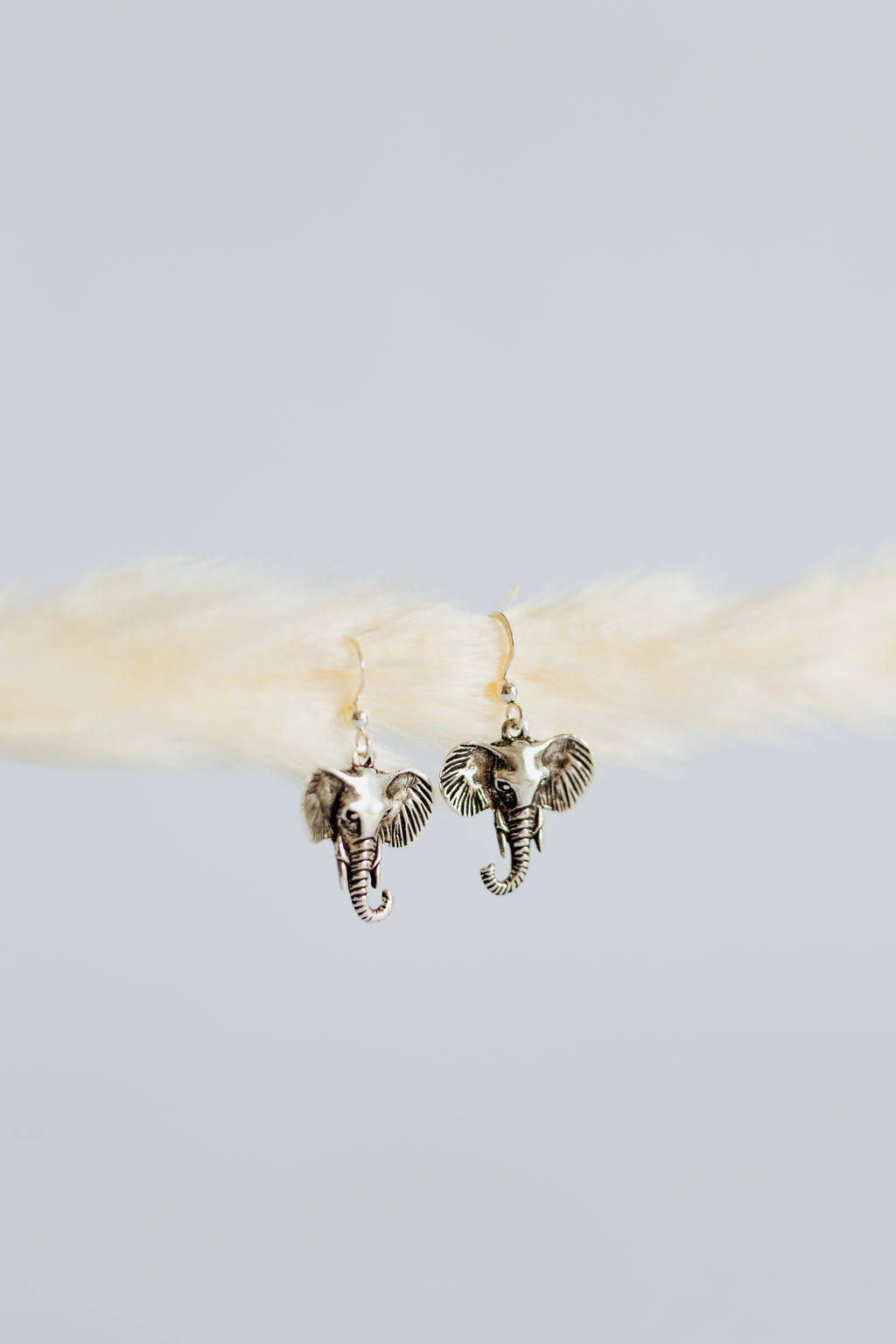 Elephant Head Hang Earrings
