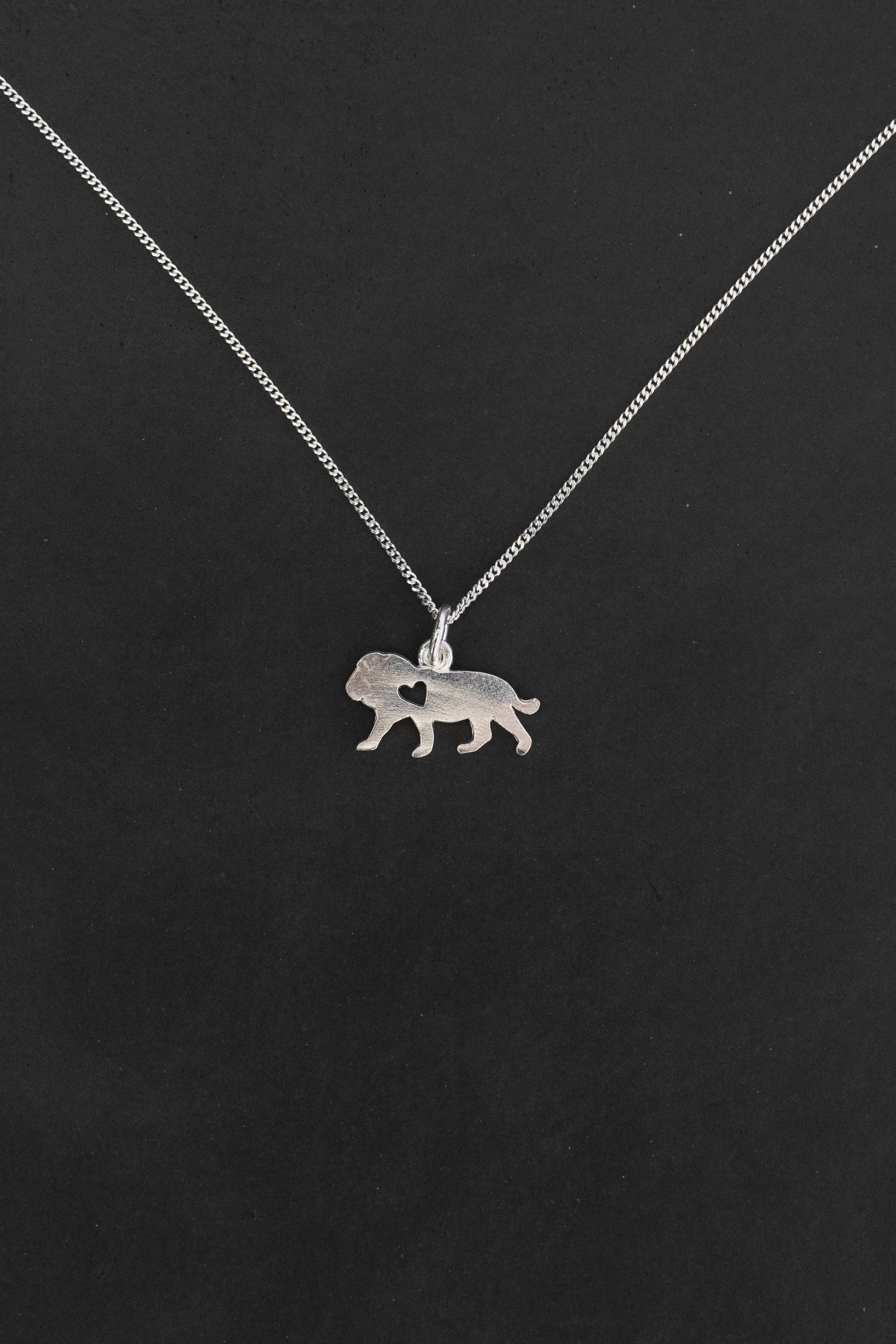 Lion Pendant with Heart Cutout