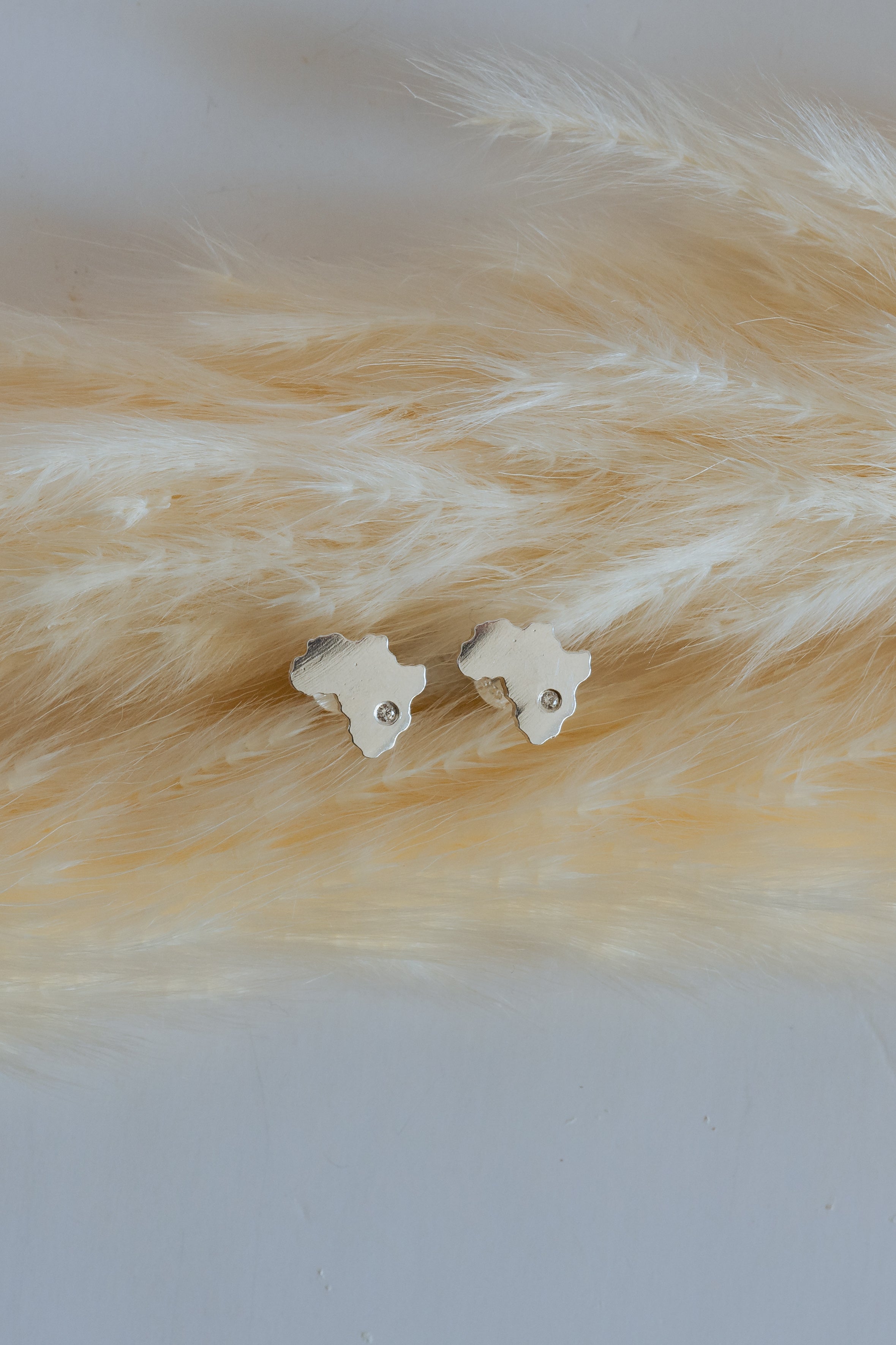 Africa Map, Decorated with CZ Simulated Diamond Studs