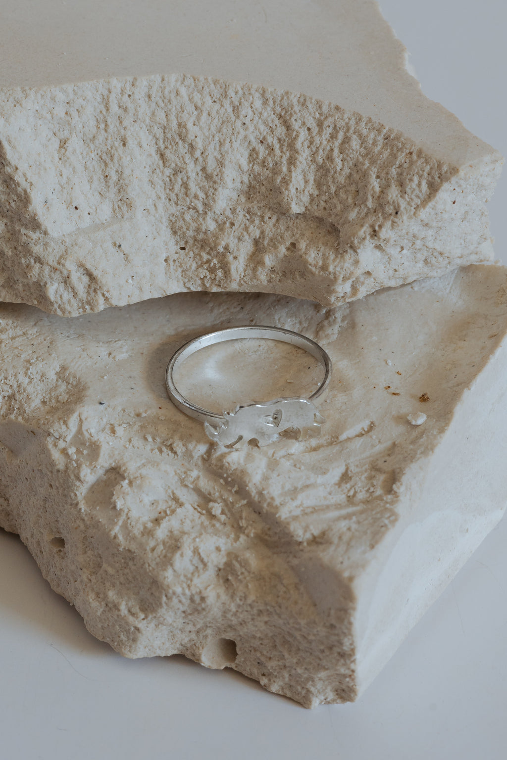 Rhino with Heart Cutout Ring