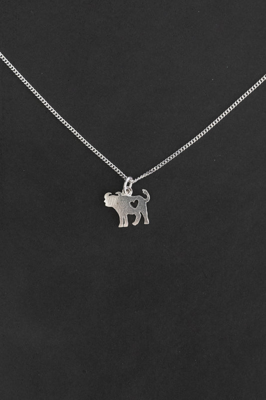 Buffalo Pendant with Heart Cutout