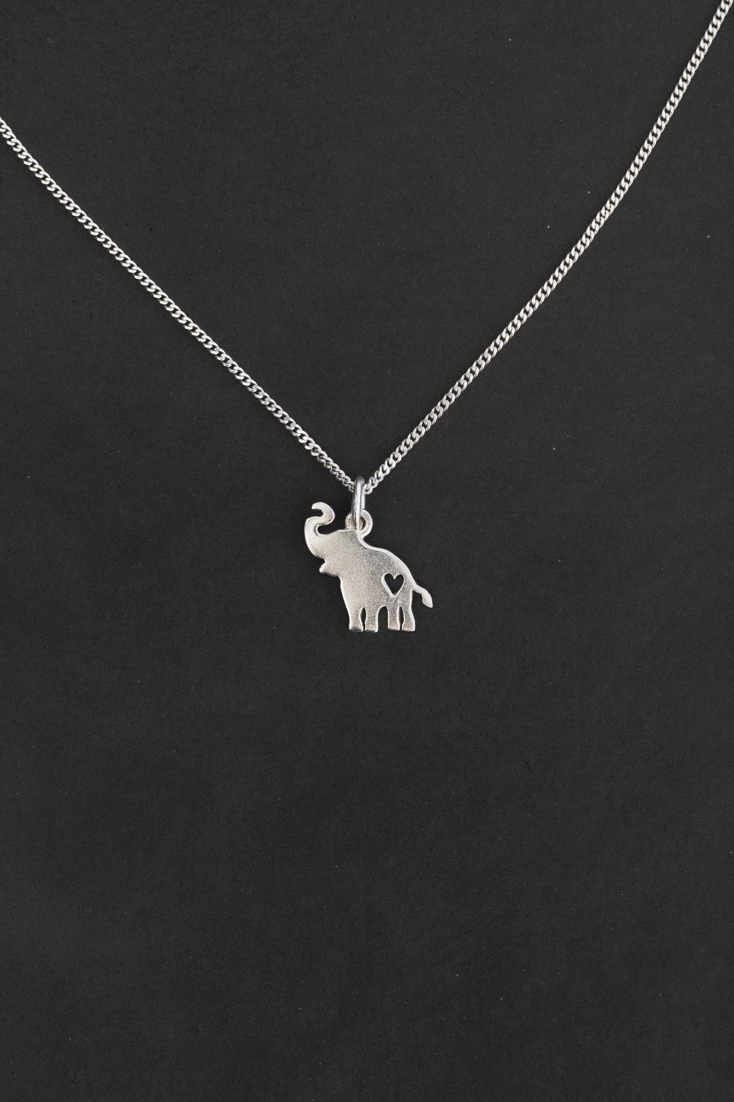 Elephant Trunk Up Pendant with Heart Cutout