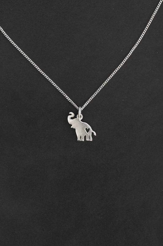 Elephant Trunk Up Pendant with Heart Cutout