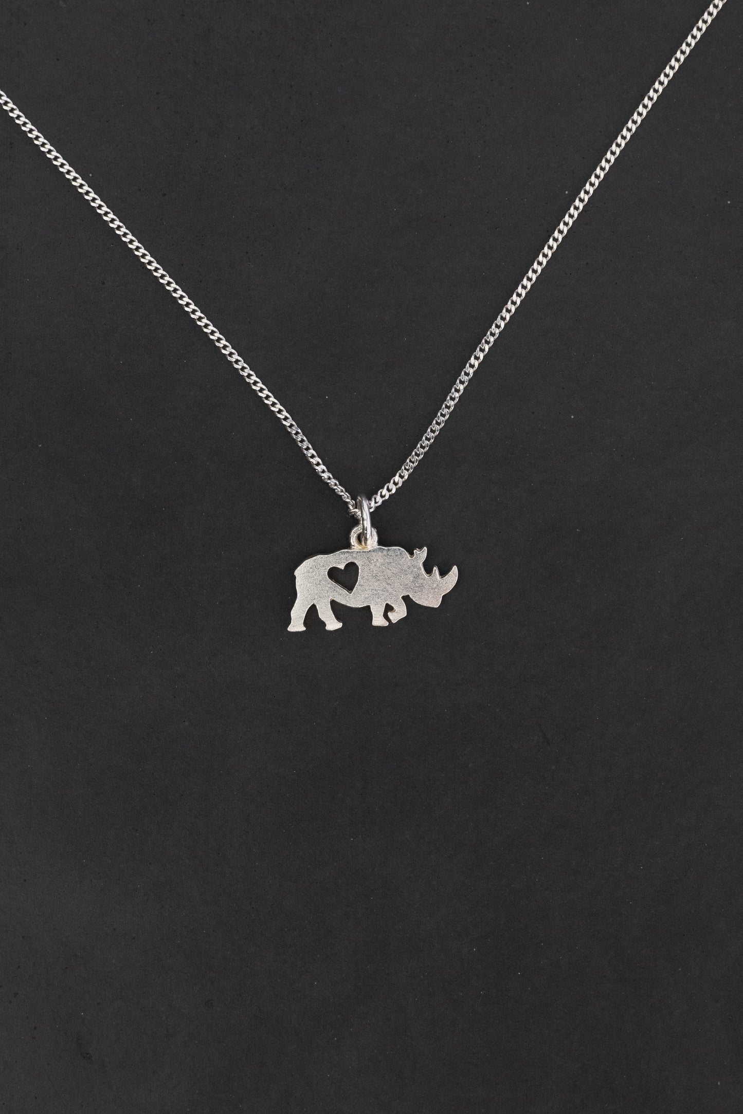 Rhino Pendant with Heart Cutout