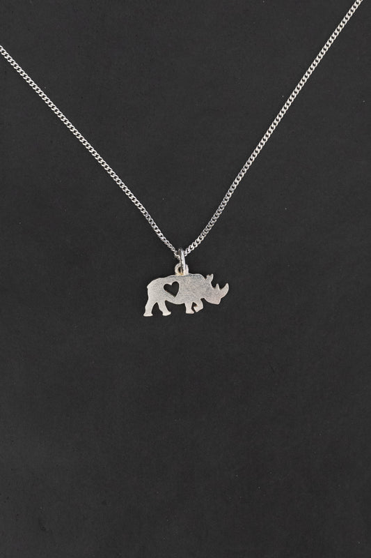 Rhino Pendant with Heart Cutout