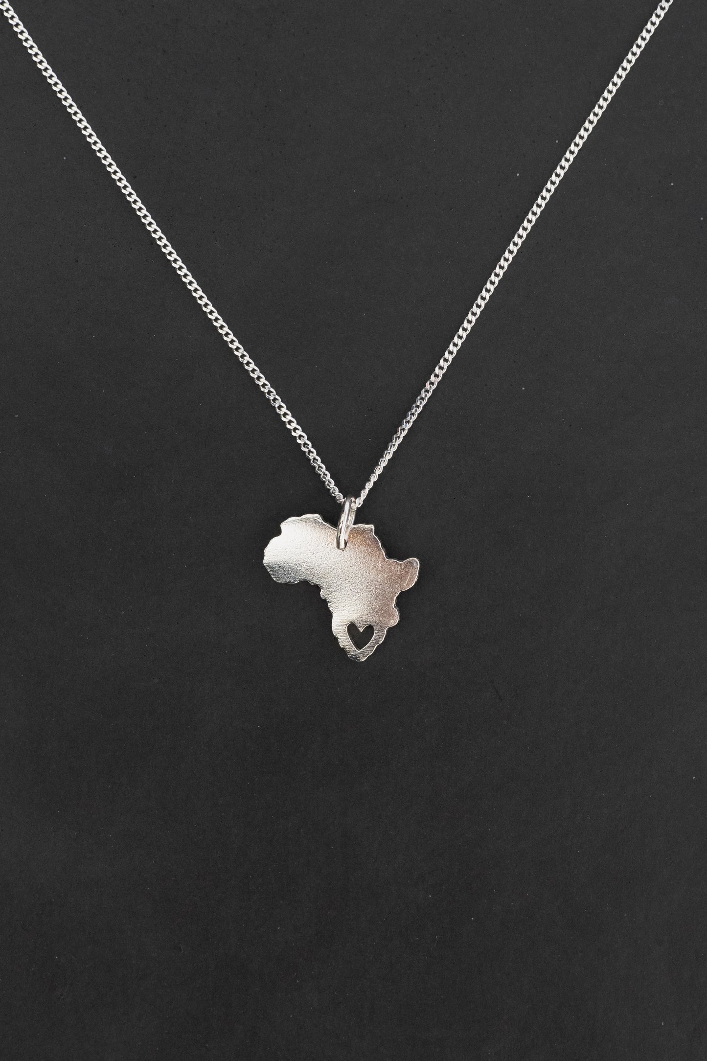 Africa Map Pendant with Heart Cutout