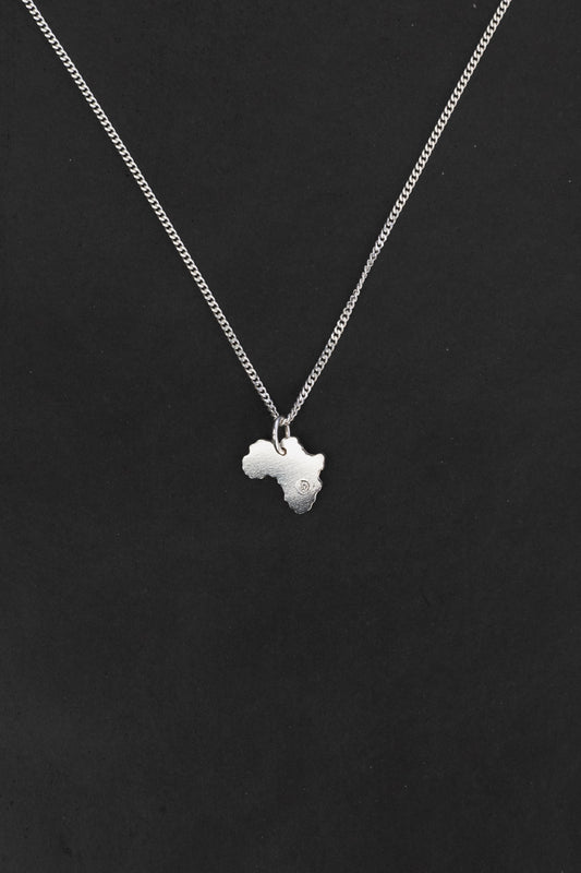 Small Solid Africa Map Pendant