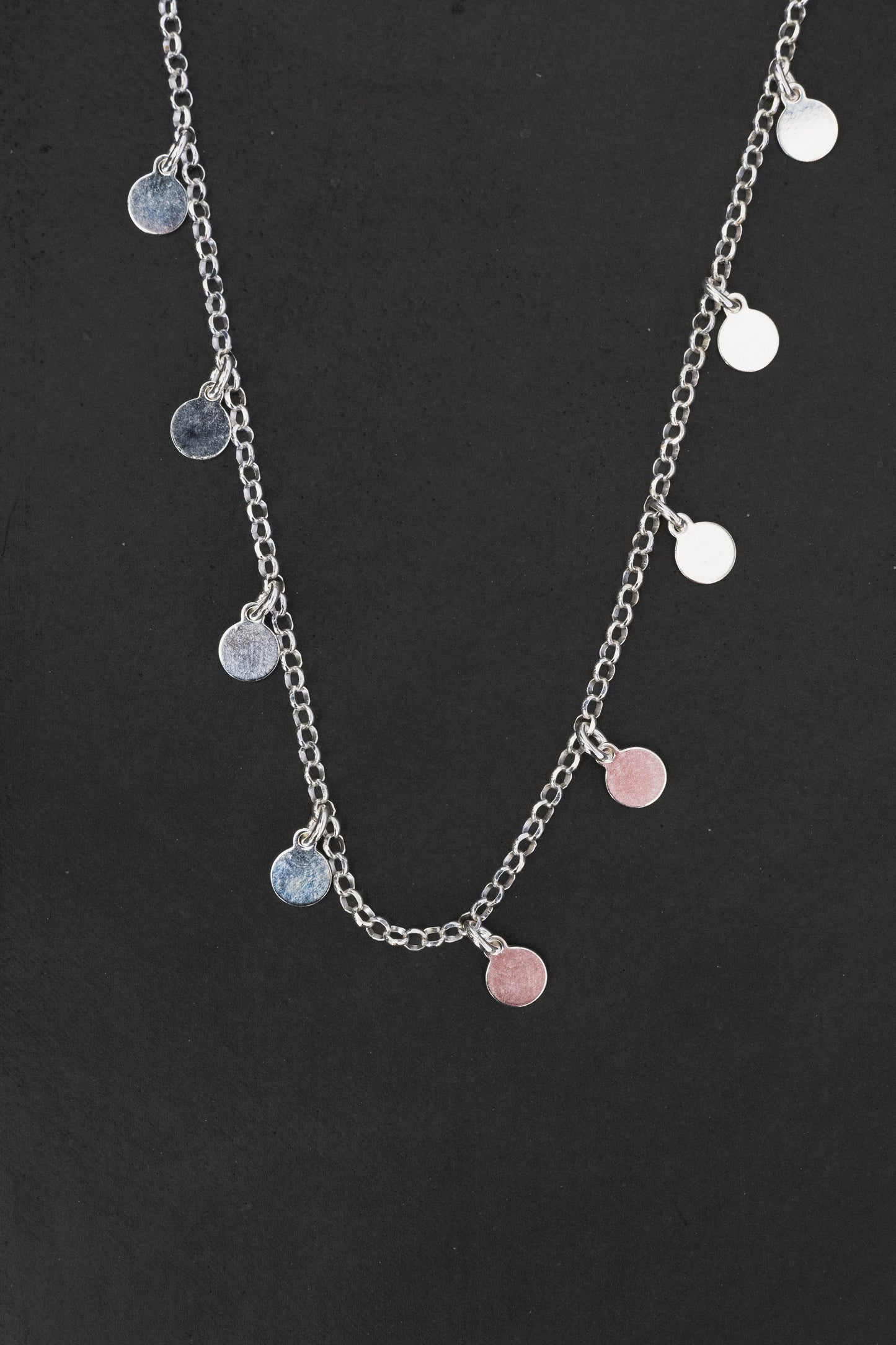 Multi Flat Circle Choker Pendant