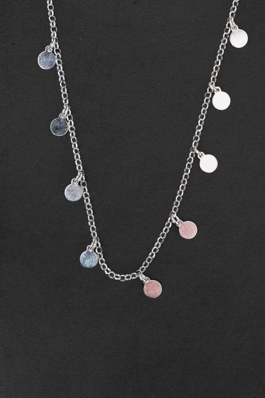 Multi Flat Circle Choker Pendant