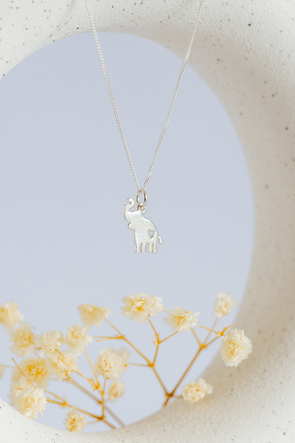 Elephant Trunk Up Pendant with Heart Cutout