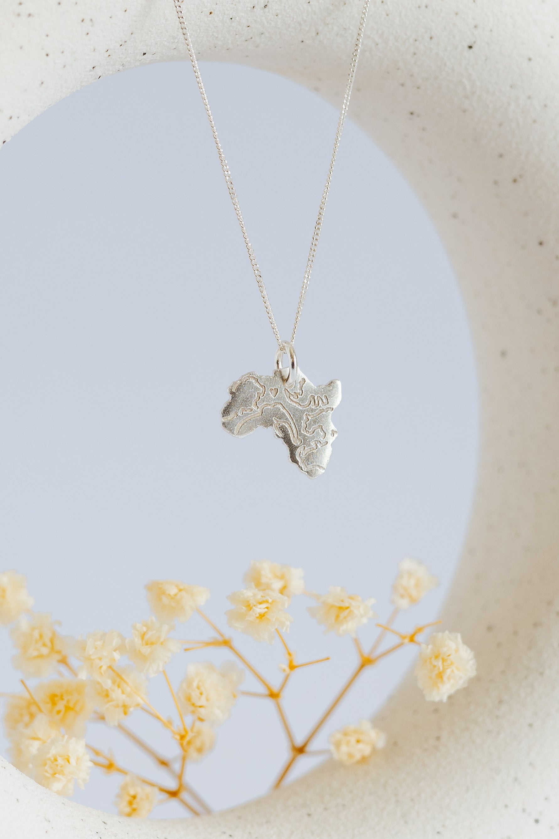 Africa Pendant Featuring Buffalo, Elephant, Leopard, Lion, Rhino Engraving