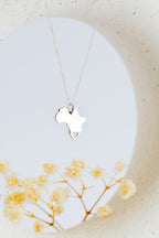 Africa Map Pendant with Heart Cutout