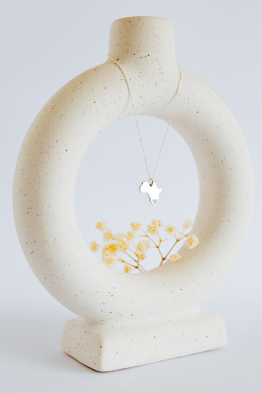 Africa Map Pendant with Heart Cutout