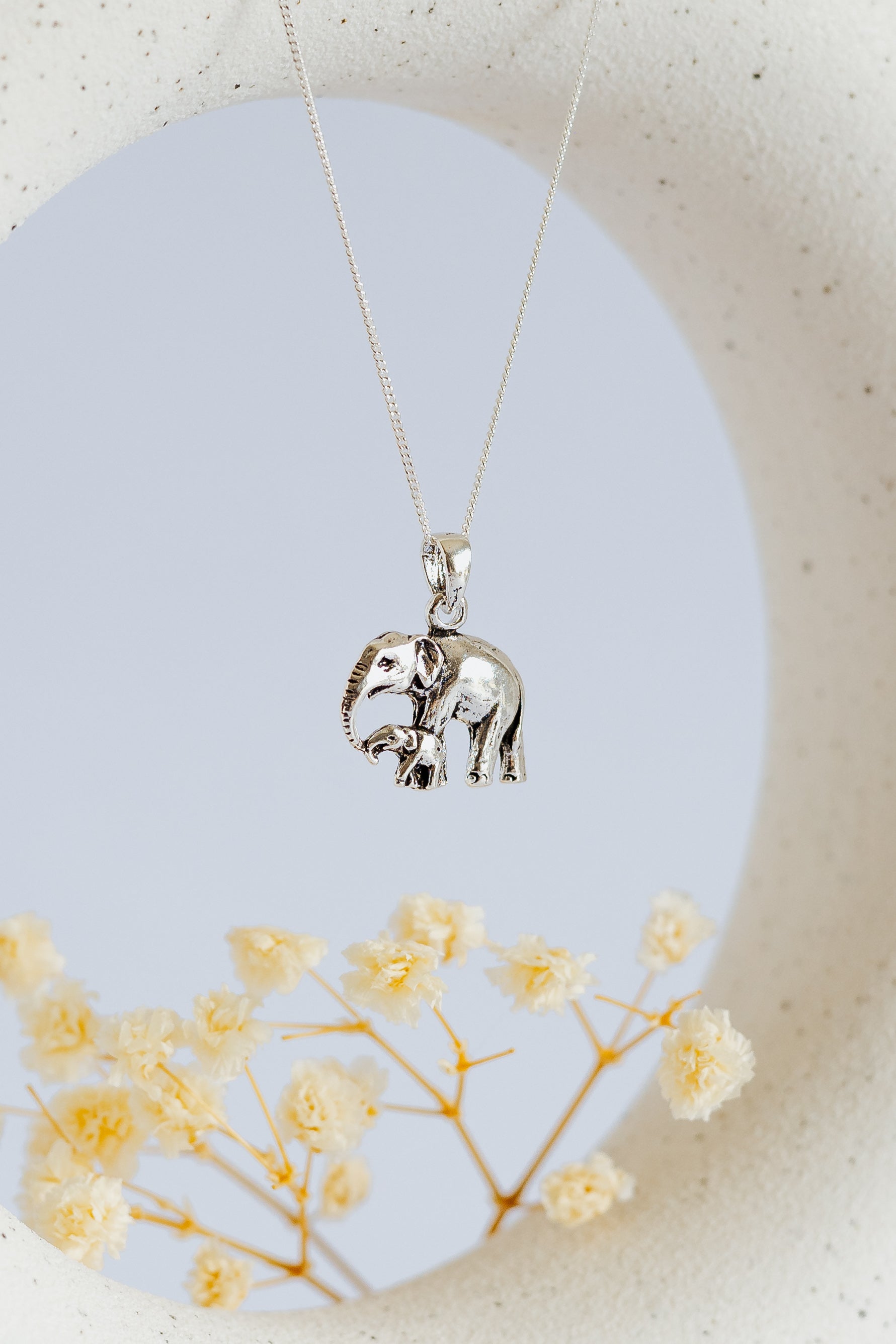 Mom and baby Elephant Pendant