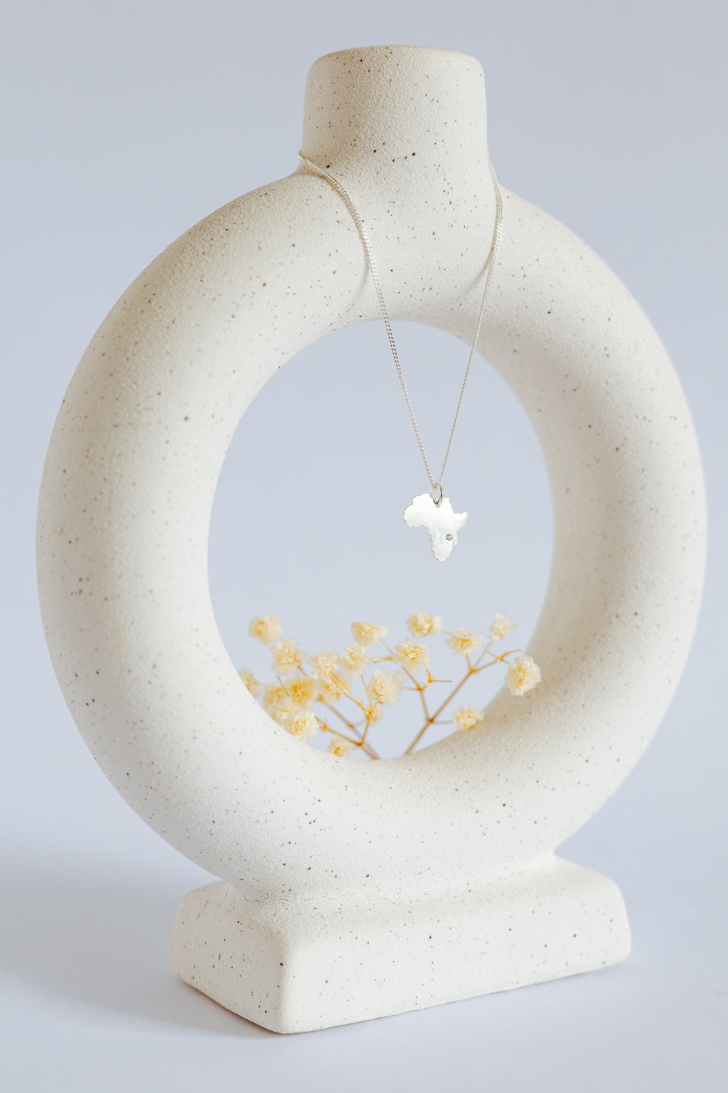 Africa Map Pendant Decorated with CZ Simulated Diamond