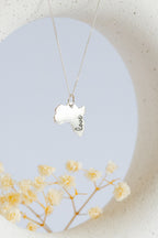 Solid Africa Map Pendant with "Love" Engraved