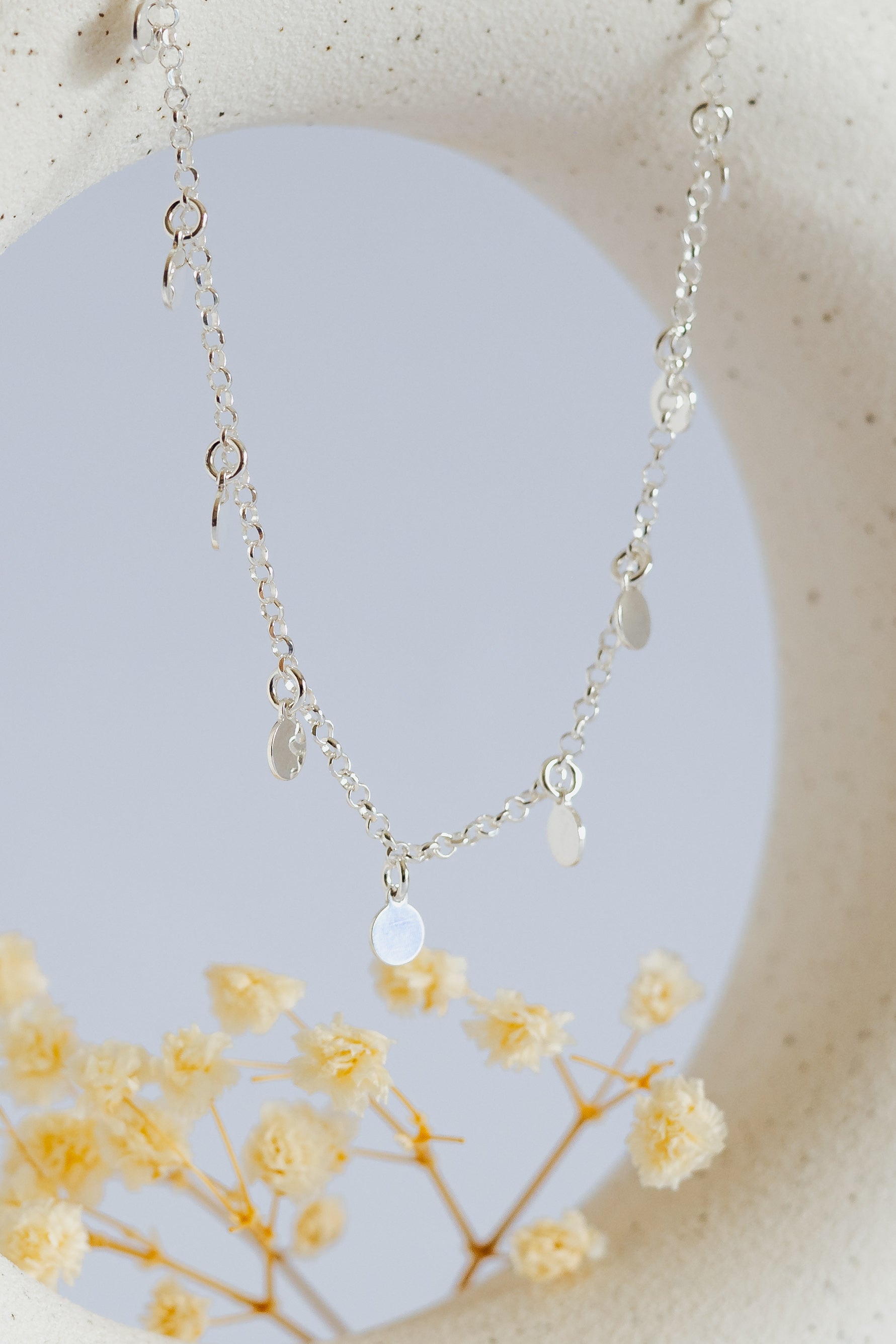 Multi Flat Circle Choker Pendant