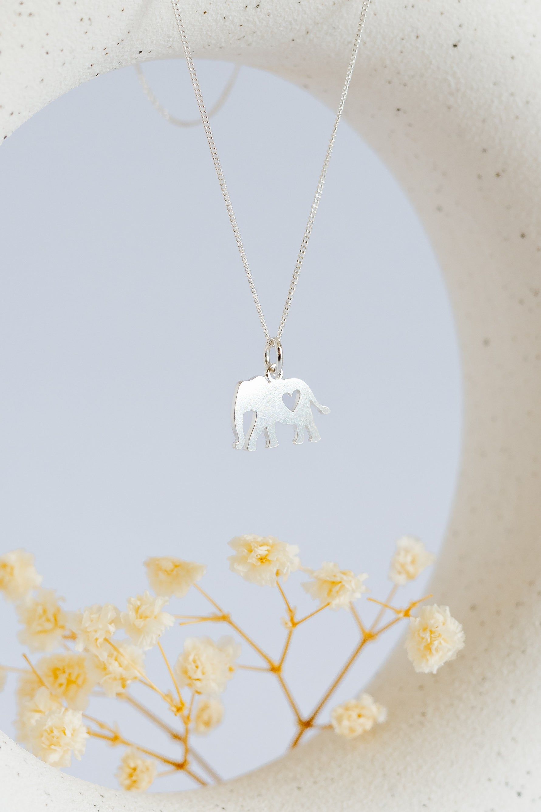 Elephant Pendant with Heart Cutout