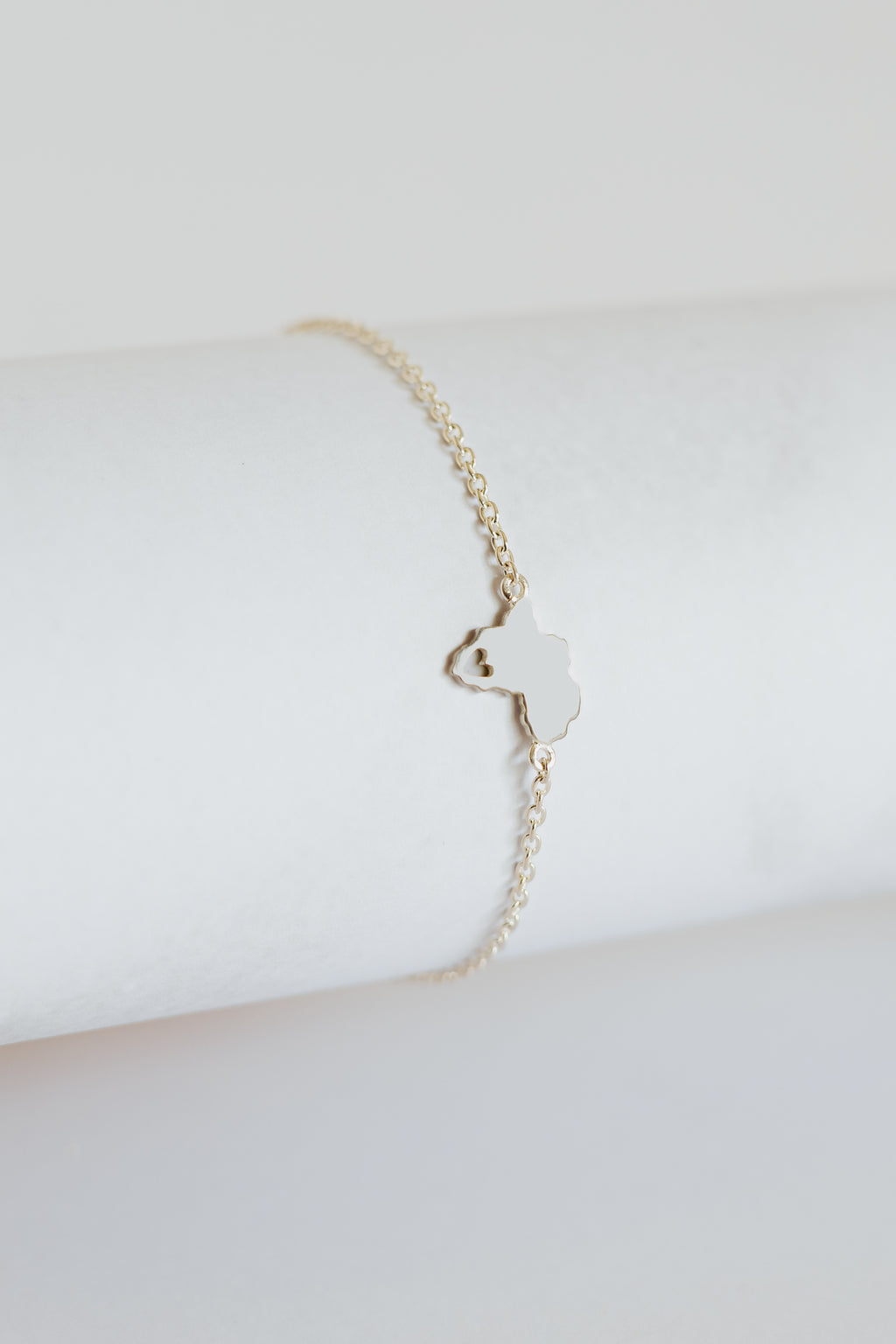 Africa Map with Heart Cutout Bracelet