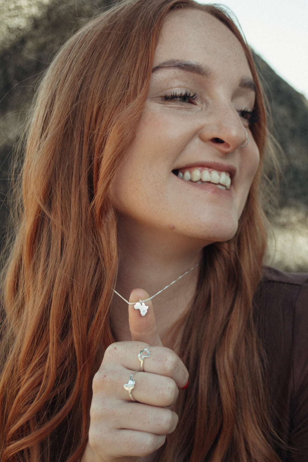 Africa Map Pendant Decorated with CZ Simulated Diamond