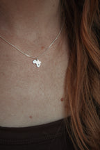 Africa Map Pendant Decorated with CZ Simulated Diamond