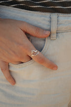 Cutout Africa Map featuring Heart Ring