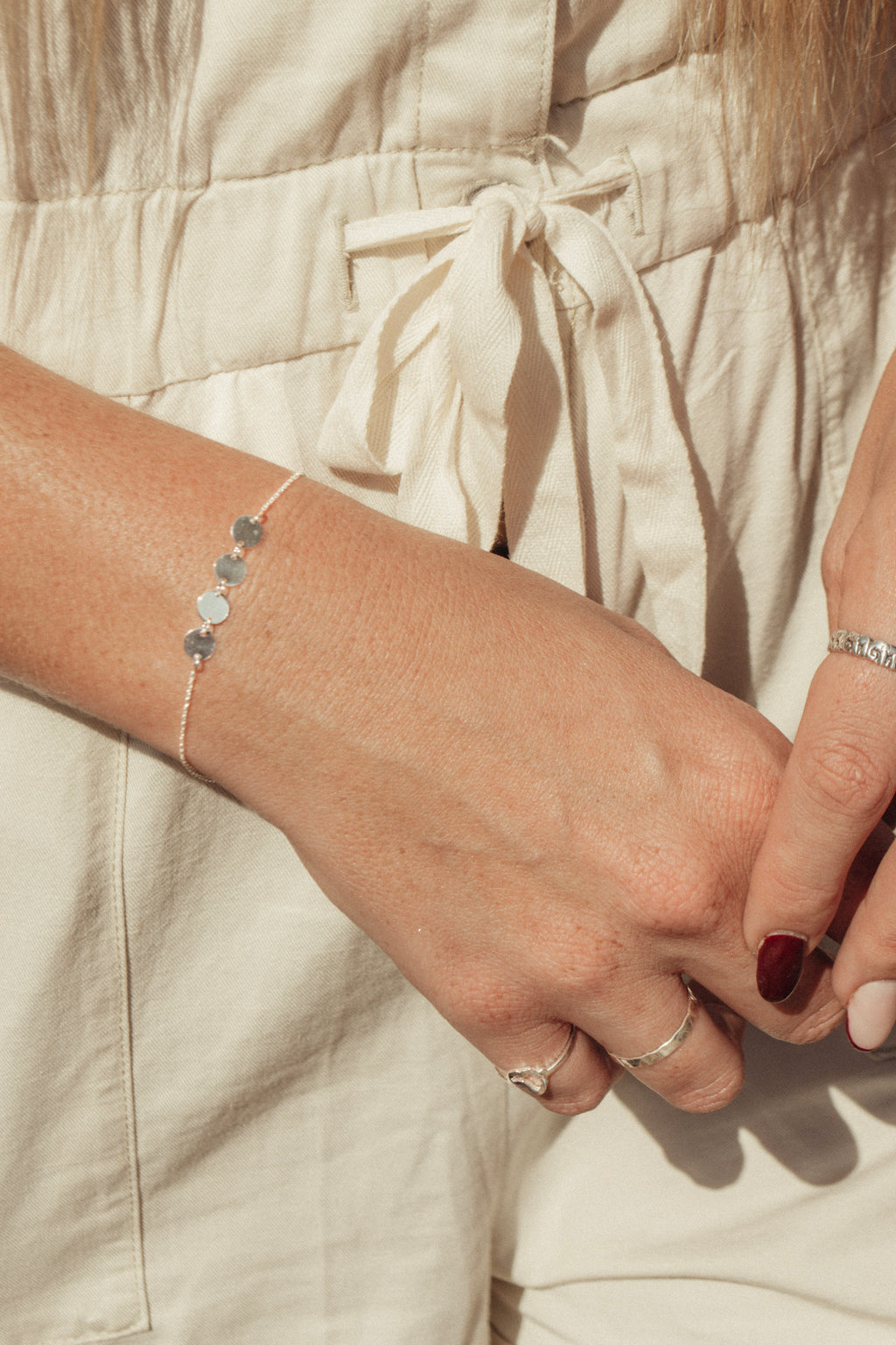 Four Flat Circle Bracelet