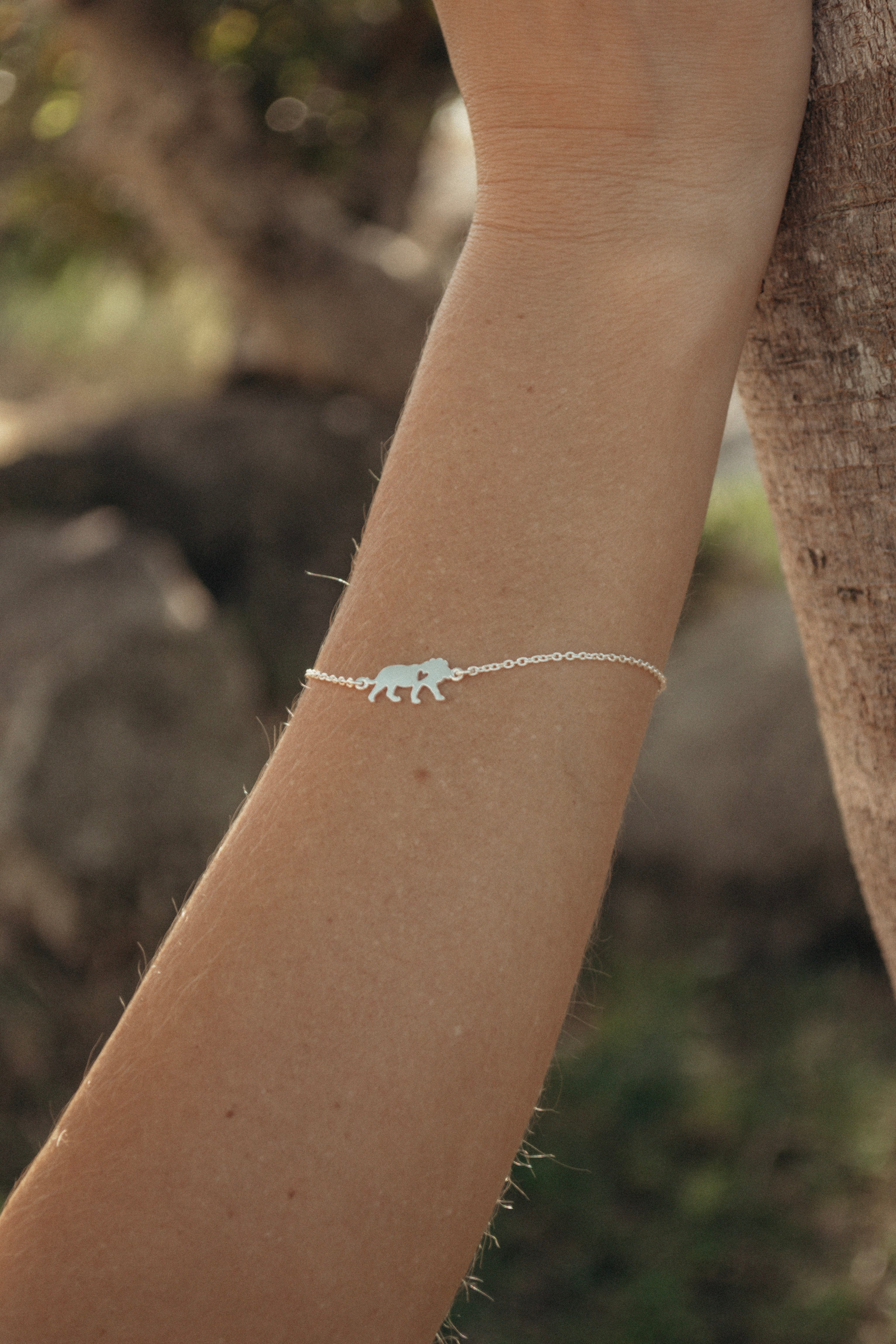 Lion with Heart Cutout Bracelet