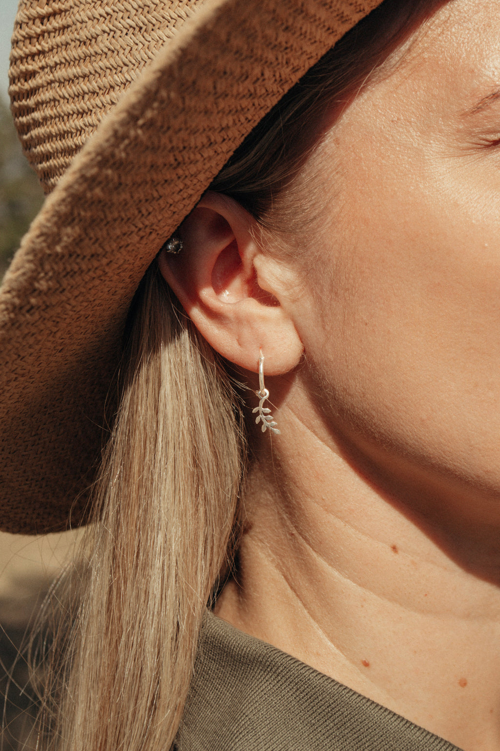 Leaf Hoop Earrings